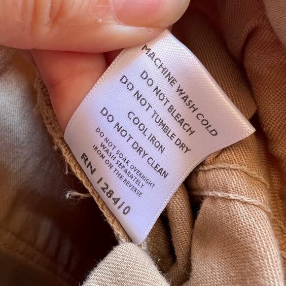 Ann Mashburn Beige Wide-Leg Cropped 5-Pocket Jean Size 24 - Picture 7 of 7